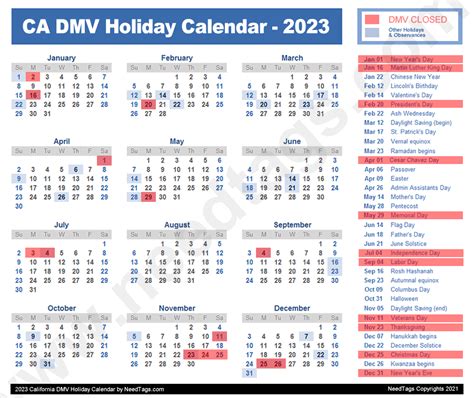 2023 California Holidays