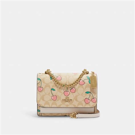 Coach Outlet Sydney Satchel With Heart Cherry Print in Pink