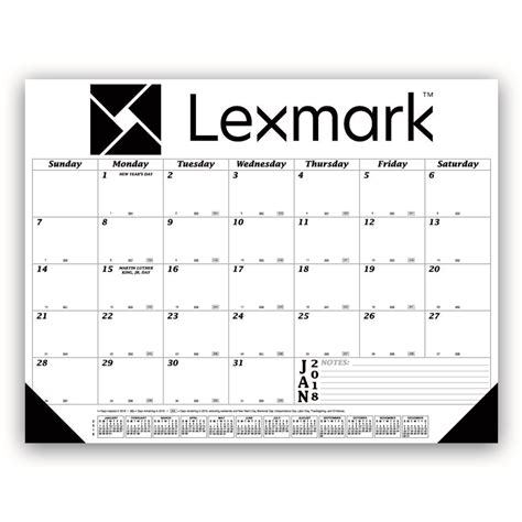 2023 Customized Desk Pad Calendar with Black Grid