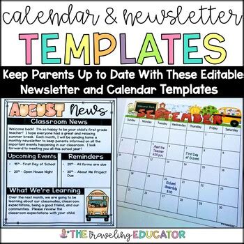 2023 Editable Calendars and Newsletter Editable Templates