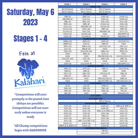 2023 Feis Schedule