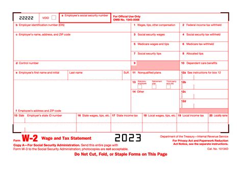 2023 Form W2 Printable Forms Free Online