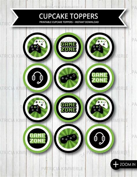 Big Dot of Happiness Game Zone - Dessert Cupcake Toppers - Pixel Video Game  Party or Birthday Party Clear Treat Picks - Set of 24