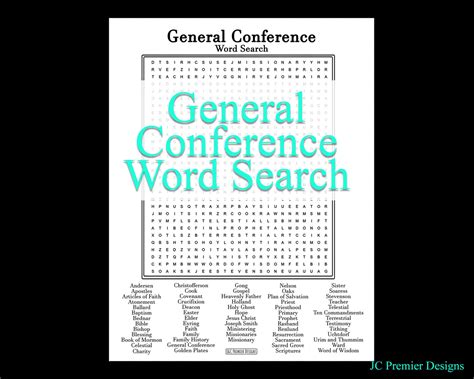 2023 General Conference Word Search Puzzle Game Downloadable Etsy Denmark