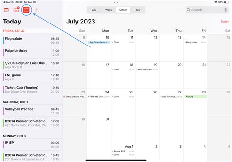 2023 How to Use the iPad Calendar View data 