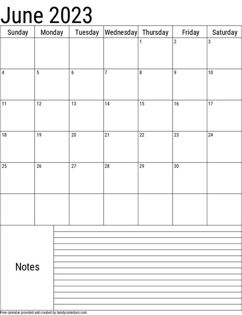 2023 June Calendars Handy Calendars