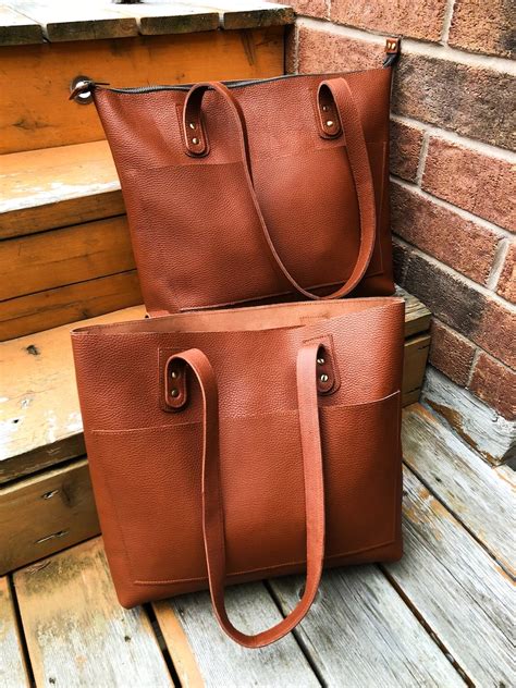 2023 Leather tote bag with zipper Reusable custom, 