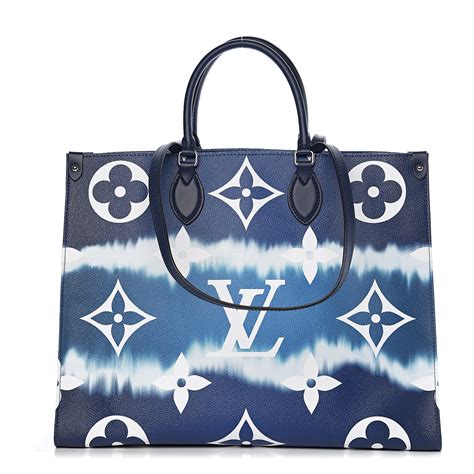 Louis Vuitton Pool Onthego GM Monogram Canvas Shoulder Bag Light Blue