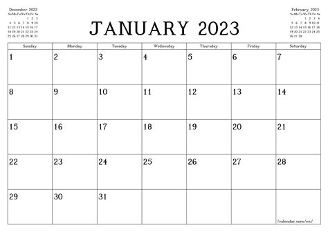 2023 Monthly Calendar To Print
