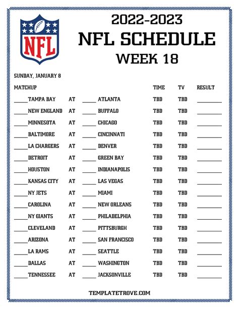 2023 NFL Team Schedules