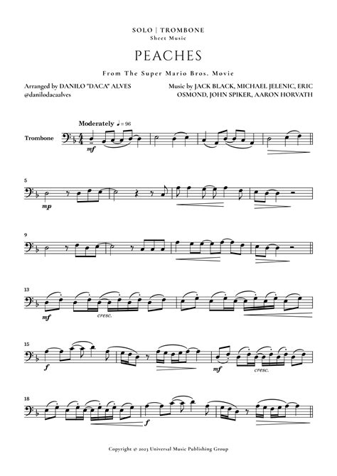 Peaches (from The Super Mario Bros. Movie), (easy) sheet music for