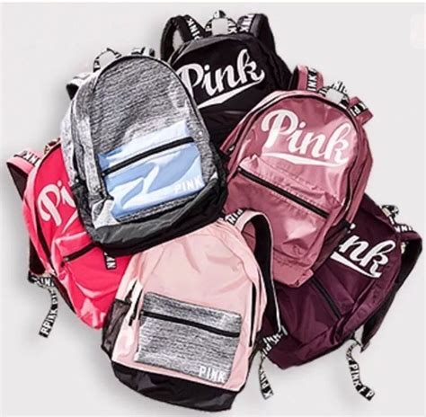 Victorias Secret LOGO Canvas Tote Bag HARD TO FIND Deep Pink & Cream
