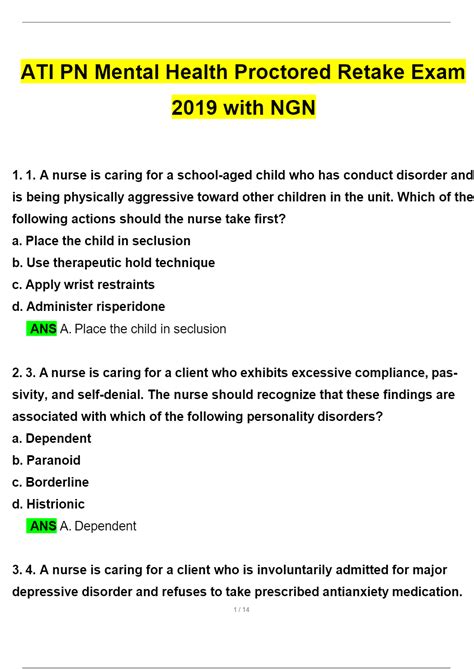 2023 Pn mental health 2020 with ngn proctored exam 37% is 