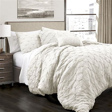 Beige Black White Pintuck Striped 7pc Comforter Set Twin Full Queen Cal King  Bed