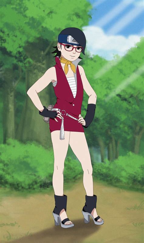 So since it seems characters are getting there manga outfits in the anime  now you think sarada will be getting her manga fit : r/Boruto