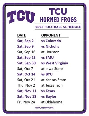 2023 TCU Football Schedule