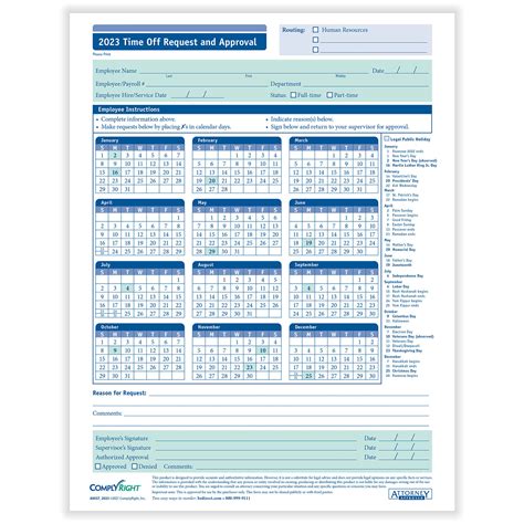 2023 Time Off Request Vacation Request Form HRdirect