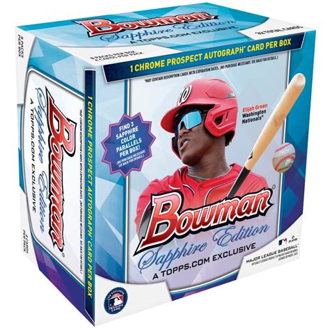 Browse 2023 Baseball Cards Product Details, Set Checklists, Product Reviews, Exclusive Sets, Release Dates, Hobby Boxes for Sale, Pack Odds, Variation Details, NPN Info and Shopping Deals. ... Delivering another installment of MLB Chrome prospects, 2023 Bowman Sapphire Edition Baseball works in base blue versions along …