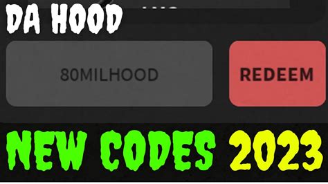 2023 da hood codes. Codes Checked on March 8, 2024. pumpkins2023 - Redeem for 250,000 Da Hood Cash. TRADEME! - Redeem for 100,000 Da Hood Cash. HALLOWEEN2023 - Redeem for 250,000 Da Hood Cash. DAUP - Redeem for ... 