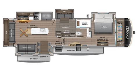 2023 jayco pinnacle floor plans. Starting at $118,968. A trendsetter in the luxury fifth wheel market, Pinnacle’s combination of technology, lavish details and sharp appearance can’t be beaten. Solid hardwood maple cabinetry, larger bathrooms and extra standard features stand out to even the most discerning RVer. Several interior design enhancements, including the addition ... 