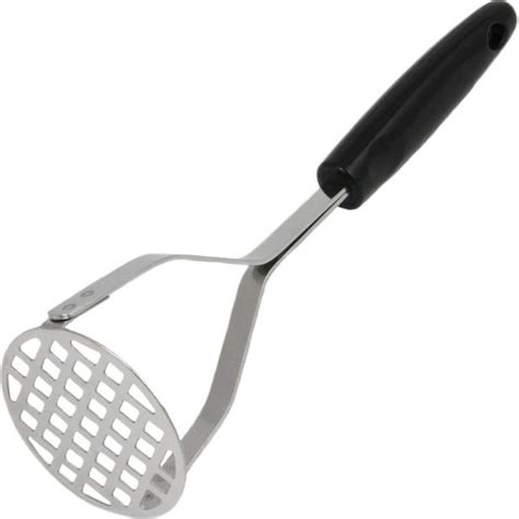 Tablecraft Bean Masher with 6 Square Face, Chrome Plated Metal, 31 Overall