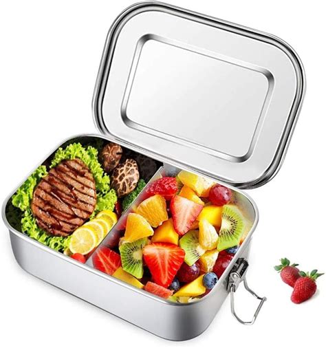 1.1L Aluminum Bento Lunch Box with Divider Black for Bento Box - All