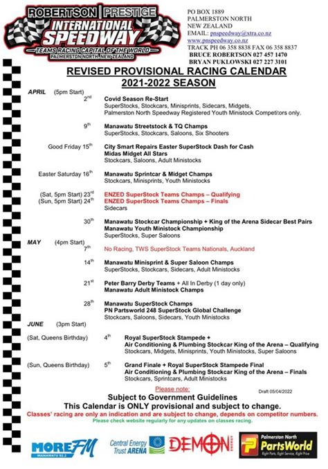 2024/2024 NZ Speedway Calendars Macgor