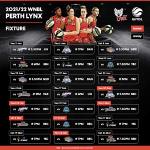 2024/23 Schedule - Perth Lynx