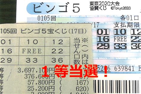 ビンゴ5 当たっているかな  今日 (本日)のビンゴ5の結果 (当選番号)。