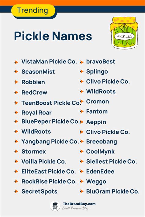 2024+ Catchy Pickle Names Ideas, Suggestions, Domains