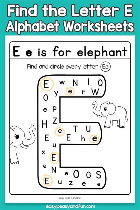 English for Kids Step by Step: Letter E Worksheets, Flash Cards