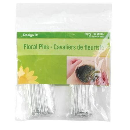 Panacea Products Greening Pins Floral Arranging Supplies, Silver, 50 Pieces