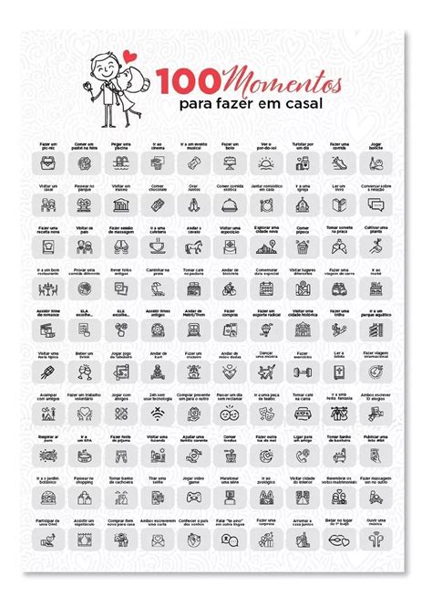 100 encontros para fazer em casal poster  Visite o site Trazpraca e confira as ofertas