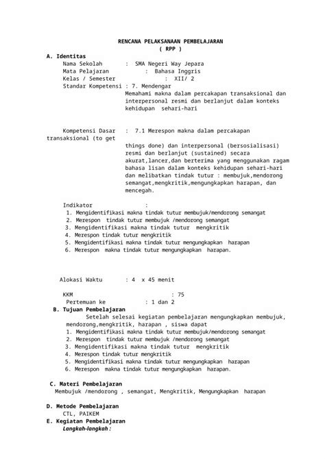 123 bahasa inggris  (24) (25) RENCANA PELAKSANAAN PEMBELAJARAN (RPP) SD : _____ Mata Pelajaran : Bahasa Inggris Kelas/Semester : V/2 Standar Kompetensi : 7