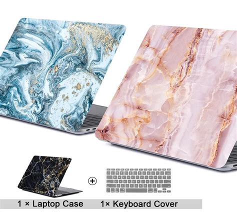 13 macbook air marble cover B BELK Compatible with MacBook Air 13 inch Case, MacBook Air M1 Case 2021 2020 2019 2018 A2337 A2179 A1932 Touch ID Retina Display, Laptop Plastic Hard Case + 2 Keyboard Covers, Pink Shiny Gold Marble