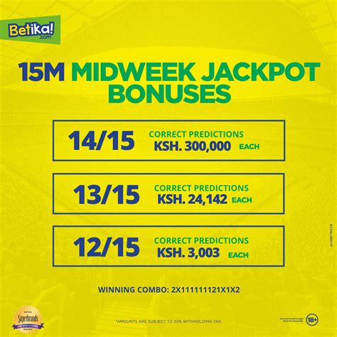 15m midweek jackpot prediction kenya 50(14/17) and KSH 92,383