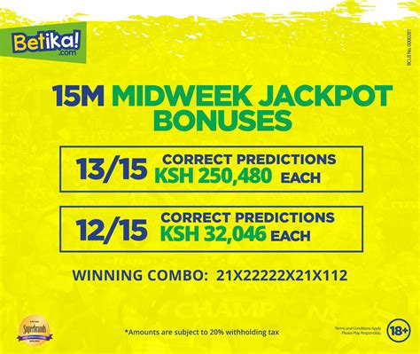 180 midweek jackpot prediction For Midweek Jackpot below shall apply