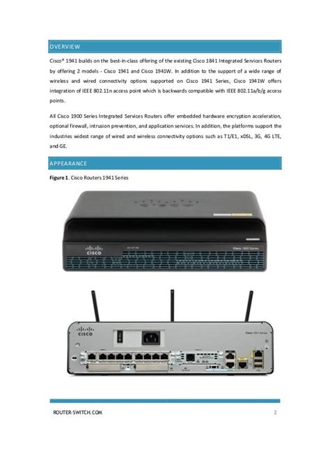 1941 router datasheet  Free PDF of Cisco ISR4221/K9 Router