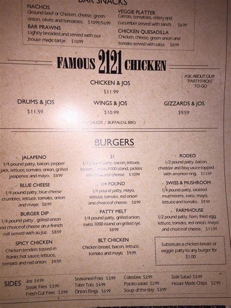 2121 tavern menu Crispy Chicken Ranch Sandwich