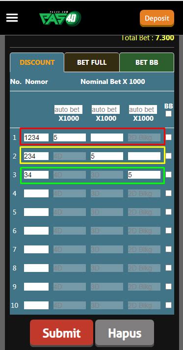 2d gambar togel Untuk memasang atau bermain 2D / 2 angka, pada kolom kosong langsung ini saja 2D / 2 angka yang ingin dipasang, contohnya adalah Anda ingin memasang angka 23, lihat gambar di atas, langsung saja isi angka 23 lalu Anda bisa memasangnya untuk di bagian Depan / Tengah / Belakang dan jika ingin memasang sebesar Rp 50