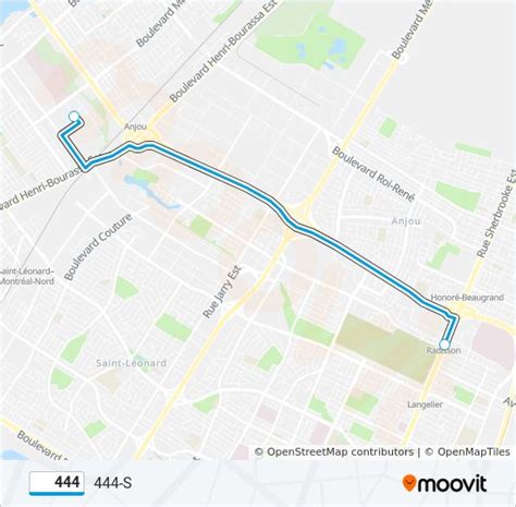 444 bus route map  Additional information: 444 has 2 stops and the total trip duration for this route is approximately 14 minutes