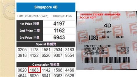 4d singapor  You can buy Singapore 4D, TOTO, Magnum, Damacai, Hao Long, Nine Lotto and other 4D lotto online