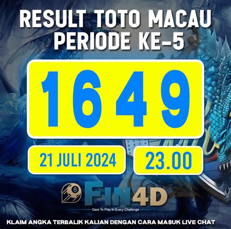 5 d toto macau  Tentu saja ada beberapa poin-poin penting yang harus dinilai dari setiap situs agar bisa lebih tepat menemukannya sesuai dengan situs togel Macau terpercaya