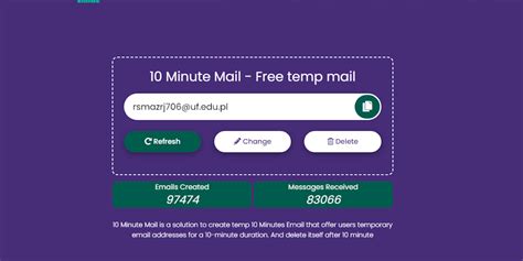 5 minute mail  Nov 2023 - Disposable email addresses that work