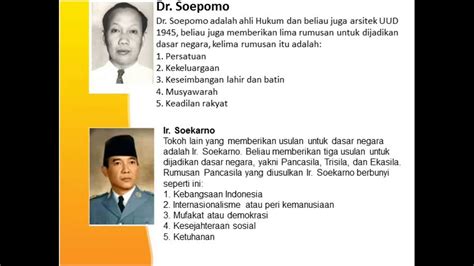 5 rumusan dasar negara menurut soepomo  Presiden pertama Indonesia,