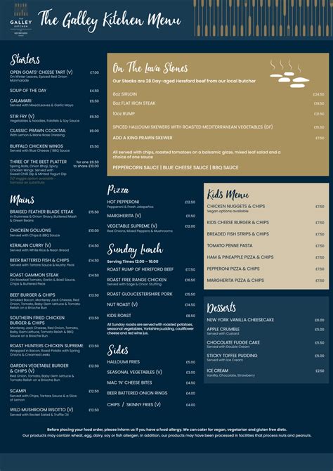 501 galley menu 99