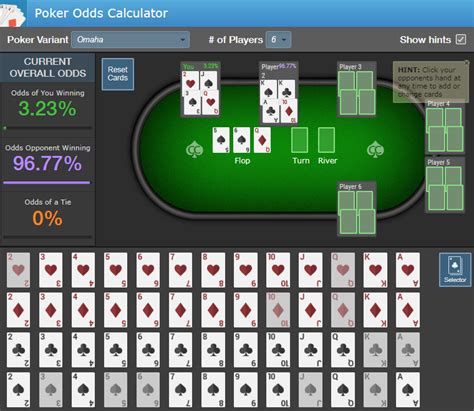 6 card omaha calculator Poker Odds Calculator