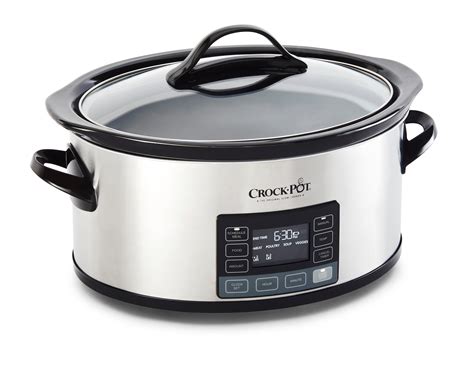 Best Buy: Crock-Pot Countdown 6-Quart Slow Cooker and Little Dipper Warmer  Stainless-Steel/Black SCCPVC605-S