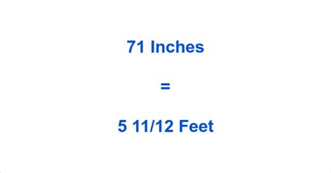 71inches in feet 28 to get: 1