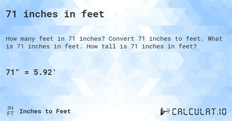 71inches in feet  5